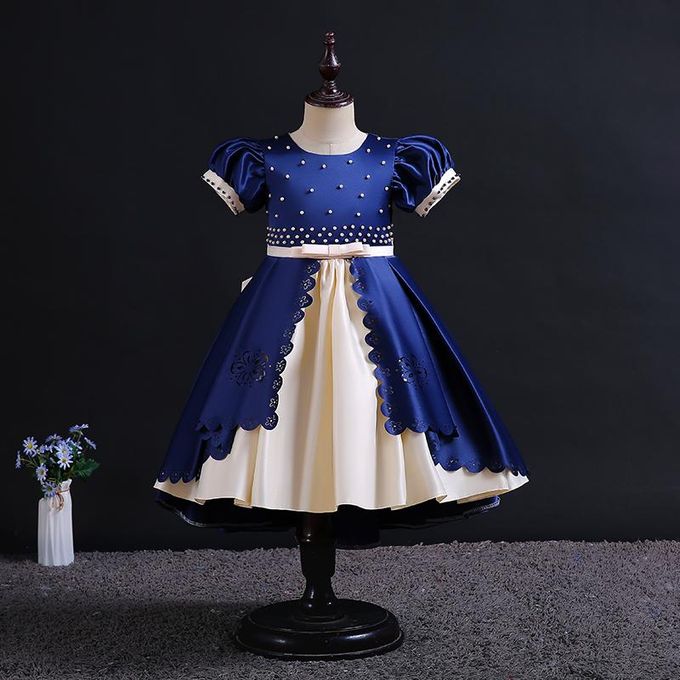 product_image_name-Fashion-Girls' Blue Dress Children's Princess Dress Flower Girl Wedding Bridesmaid Birthday Party Prom Performance-1