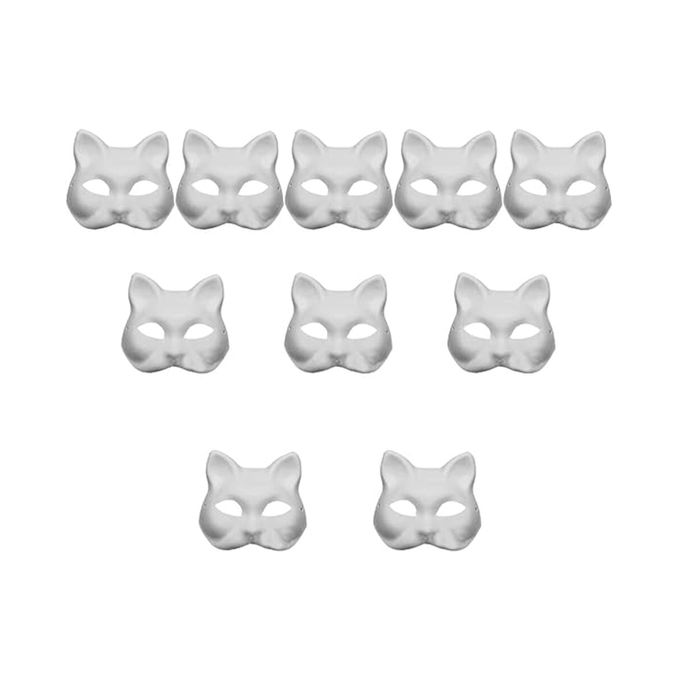 Generic DIY Unpainted Masquerade Masks Cat Masks White Cat Masks Blank Mask