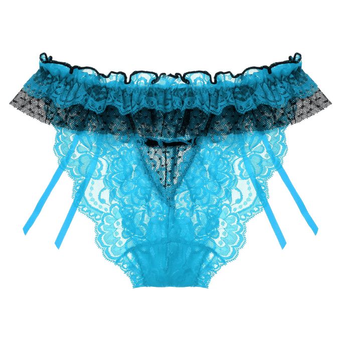Generic Mens Lingerie See-through Floral Lace Sissy Underwear Low