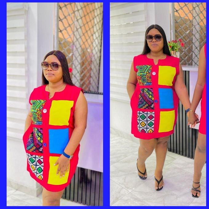 Fashion ANKARA SHORT DRESS X CREPE 