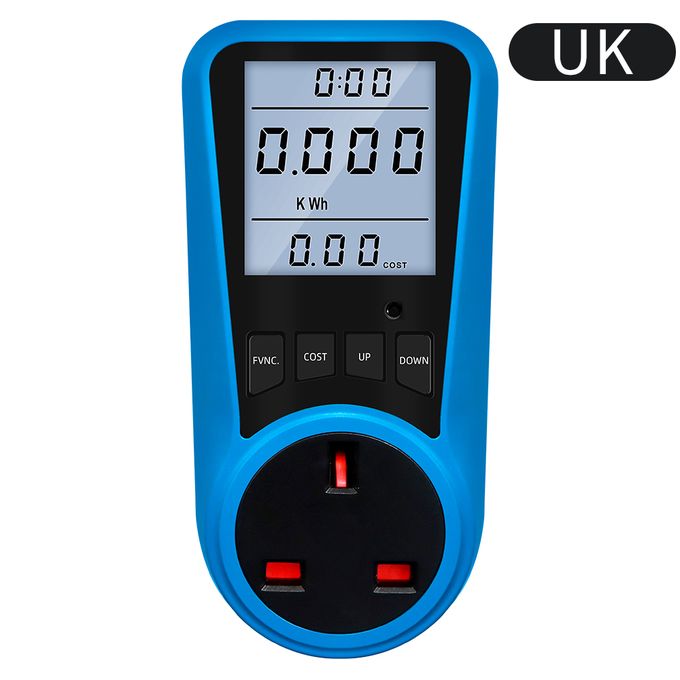 Generic AC Power Meter Digital Wattmeter Watt Energy Monitor Time Voltage  Display Socket Analyzer EU UK AU US BR FR IT Plug Backlight