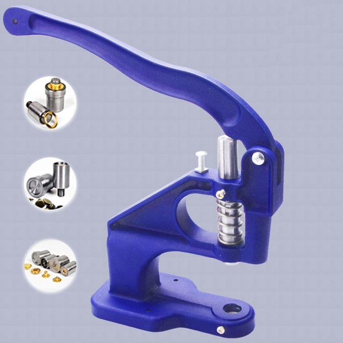 Sharplace Hand Press Button Grommet Machine, Heavy Duty Grommet Eyelet Rivet Press Machine Industrial Table Mount Tool Grommets for, Size: 33x18x8.5cm, Blue