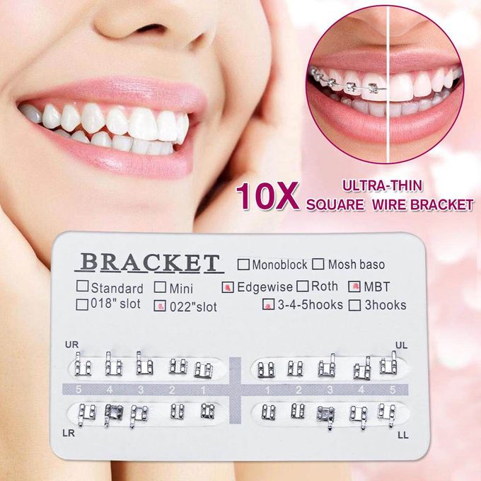 Generic 10 Pack Dental Orthodontic Bracket Braces Ultra-thin Square Wire  022 3-4-5 Hooks