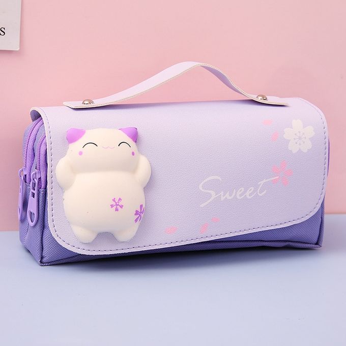 Unzip portable cute pencil case School supplies storage bag Soft