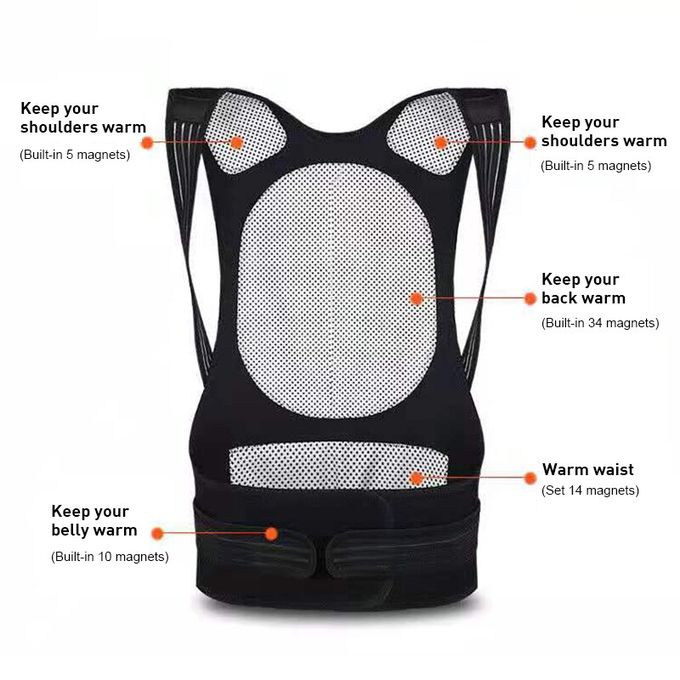 Tourmaline Self-heating Magnetic Therapy Waist Back Shoulder Posture  Corrector Spine Lumbar Brace Back Support Belt Pain Relief 