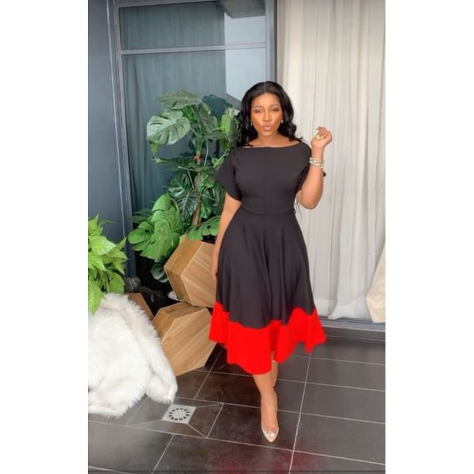 Black And Red Flay Dress