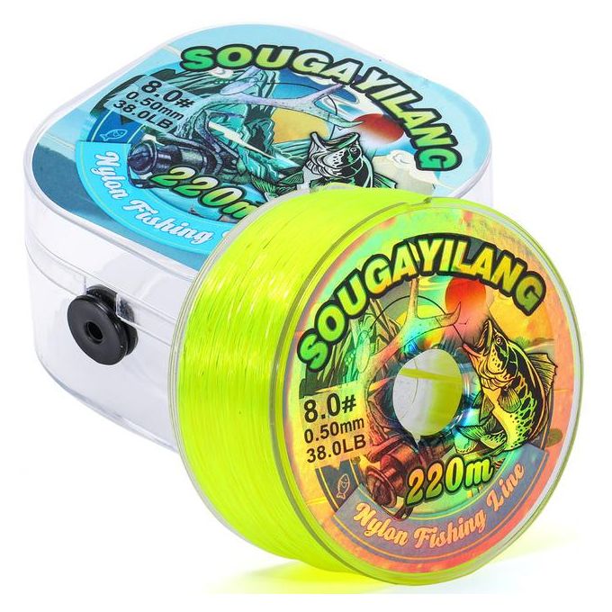 Generic Sougayilang 220m Nylon Fishing Line Portable Outlet Nylon Fishing  Line With Box Stealth Line Max Drag 7-38lb Fishing Accessory