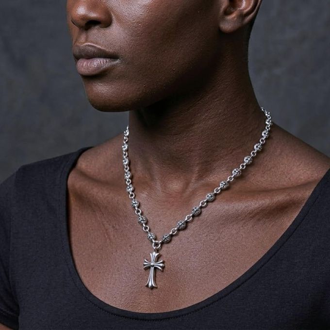 Fashion Retro Chrome Hearts Cross Chain Titanium Steel