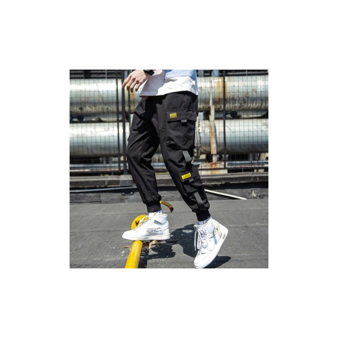 black pocket joggers