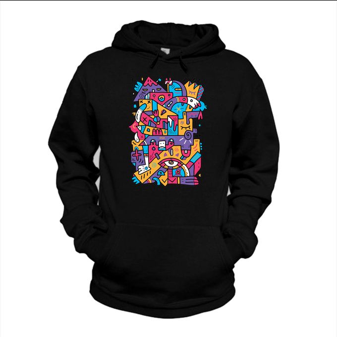 product_image_name-Chrysolite Designs-Colourful Premium Hoodie - Black-1