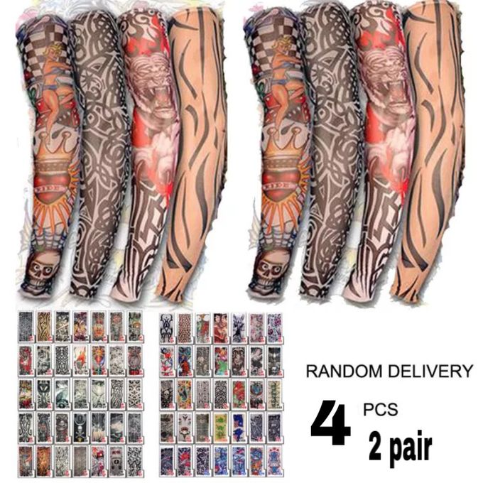 KESEE 6Pcs Unisex Temporary Fake Slip On Tattoo Arm Sleeves Kit New Fashion  Sunscreen Arm Sleeves  Amazonin Car  Motorbike