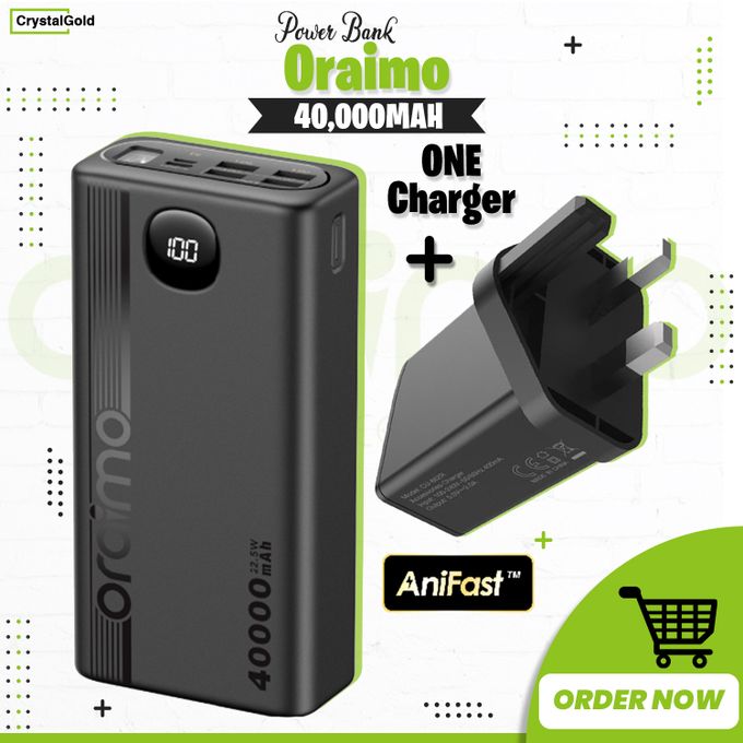 Oraimo 40000mAh PowerBox Ultra Charging Power Bank + Free Charger