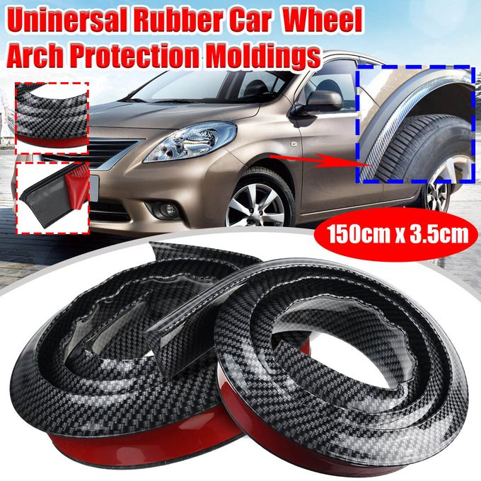 1.5M Universal Rubber Car Mudguard Wheel Arch Protection Moldings Blac