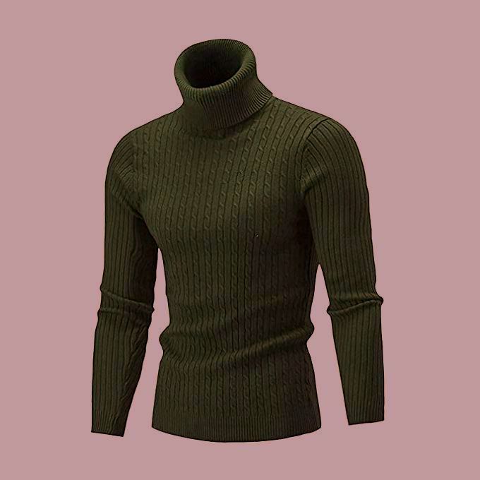 product_image_name-Fashion-Men's Turtle Neck Top/ Cooperate Green-1