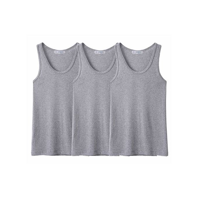 product_image_name-Fashion-3-in-1 Premium Sleeveless Men's Singlet (Underwear) -Grey-1