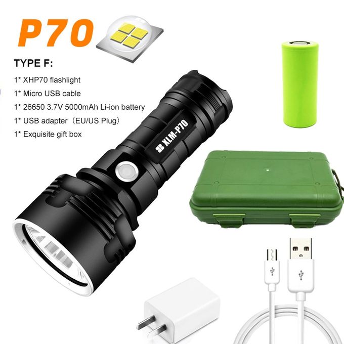 Generic ZK5 Super Powerful LED Flashlight L2 XHP50 Tactical Torch