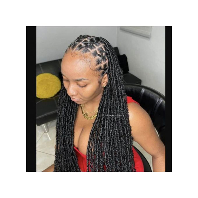 product_image_name-Generic-Dread Criss Cross Braids Wig With Frontal 22ich-Black-1