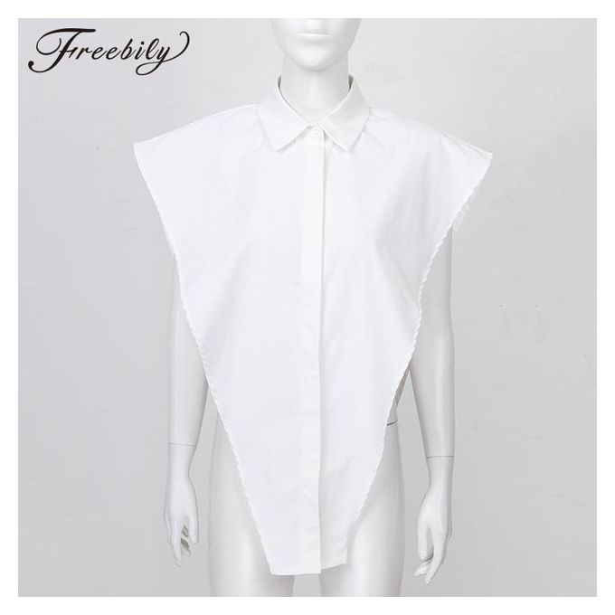 Dropship Novelty Tops Sexy Cut Out Side Button Up White Shirt Women Fashion  Clothing Sleeveless Oversized Shirts to Sell Online at a Lower Price