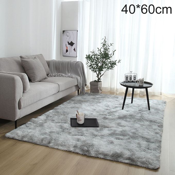 product_image_name-Generic-Soft Tie-Dye Carpet Floor Mat Fluffy Antiskid-Light Grey-1