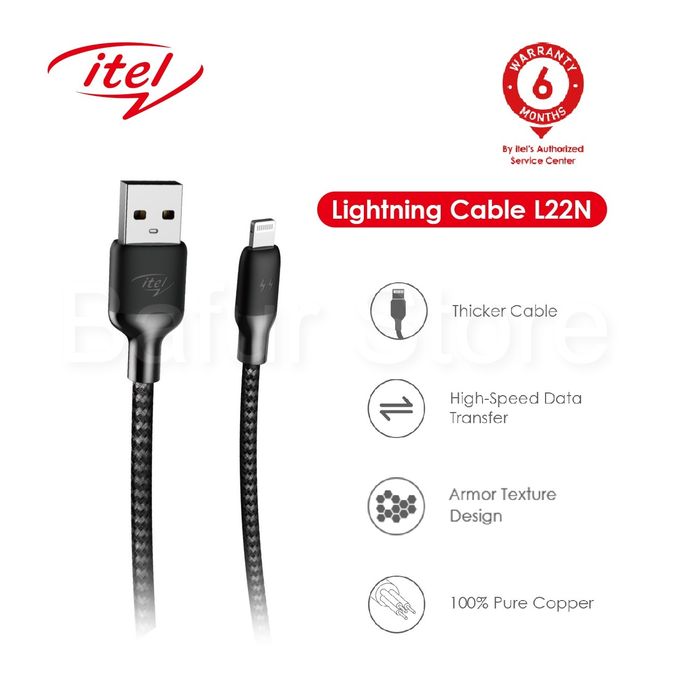 Itel CABLE CHARGEUR IPHONE CHARGE RAPIDE ITEL L21 - Garantie 180