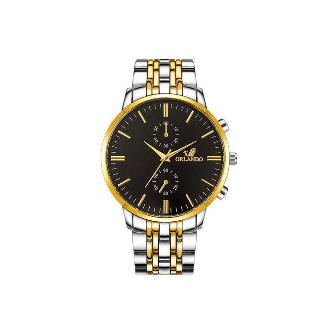 Orlando Fashion Men Watches Gold Plated Stainless Steel Wristwatch ...