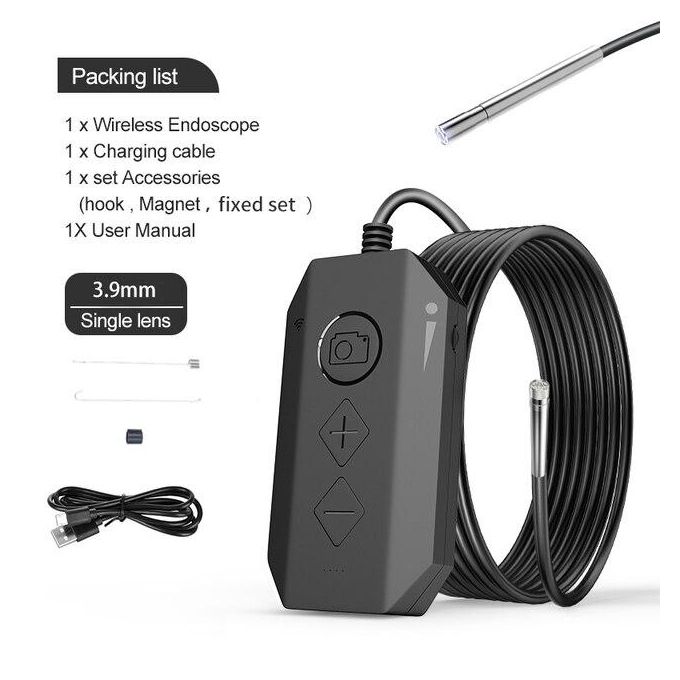 Dual Lens Wireless Endoscope wifi Borescope, 3.9mm Lens Video