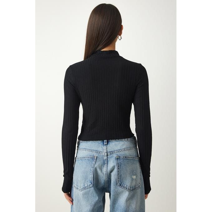 Trendyol Wick Crop Camicetta Donna A Maglia – Maniche Corte, Girocollo, Vestibilità Aderente, Bianco - 4