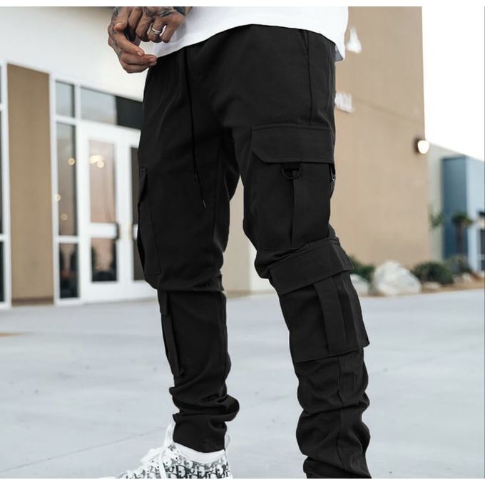 Mens Multi-pocket Harem Pant Men Streetwear Punk Camouflage Cargo Pant Hip  Hop Casual Trousers Joggers Male Black Pant Gw817