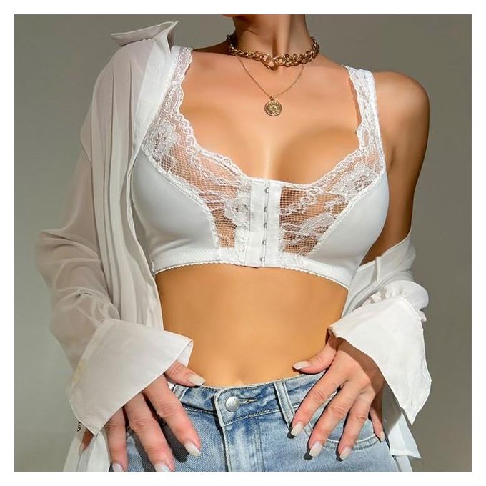 Generic S 6xl Sexy Front Closure Bra For Women Lace Lingerie Wireless  Ladies Bras Low Support Sports Bras For Women