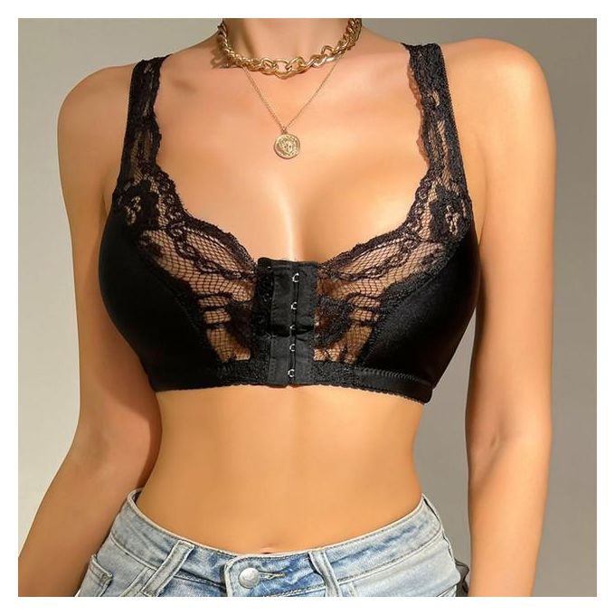 Generic S 6xl Sexy Front Closure Bra For Women Lace Lingerie Wireless  Ladies Bras Low Support Sports Bras For Women