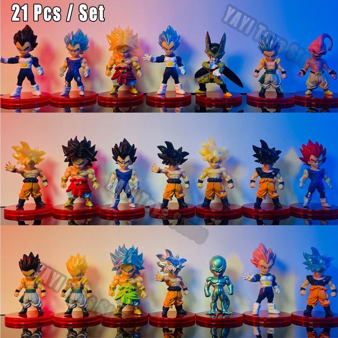 6Pcs Anime Dragon Ball Z Ação Filho Goku Vegeta Trunks Son Gohan Super  Saiyan Mini PVC Estatueta Colecionável Modelo Toy Kids Gift