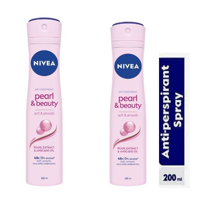 product_image_name-NIVEA-Pearl & Beauty Anti-Perspirant Spray For Women, 48h - 200ml (Pack Of 2)-1