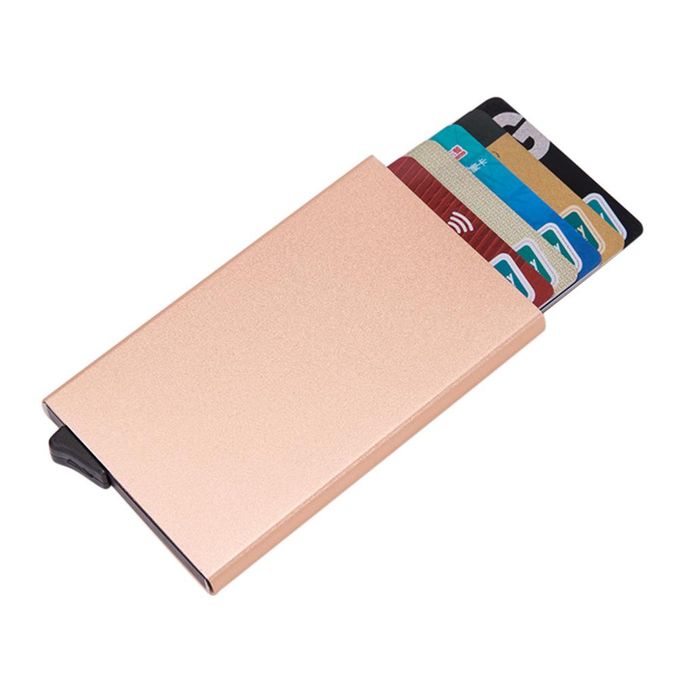 Anti-theft Id Credit Card Holder Porte Carte Thin Aluminium Metal