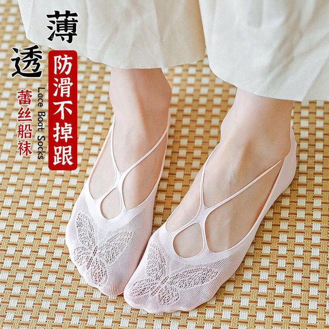 3 Pairs Invisible Boat Socks Women Summer Silicone Non-slip Socks For High  Heels Shoes Ice Silk Thin Half-palm Suspender