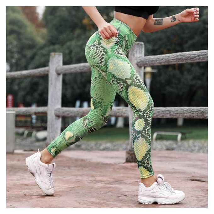 Sexy Snake Skin Print Sports Fitness Yoga Pants High Waist - Temu