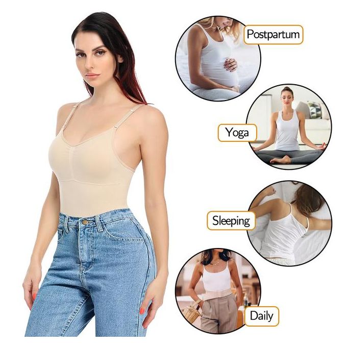 Generic Slimming Shapewear Camisole For Women Tummy Control Built In Bra  Tank With Adjustable Spaghetti Strap Compression Vest Cami