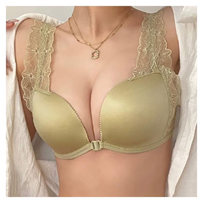 Generic Women's Bra Front Open Cup Gathered Breathable Comfortable