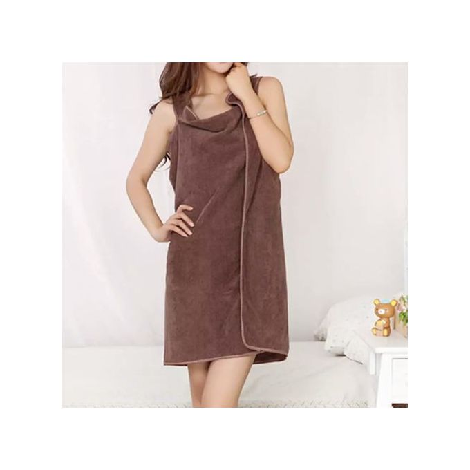 product_image_name-Generic-Unisex Microfiber Wearable Bathrobe Towel-Brown-1