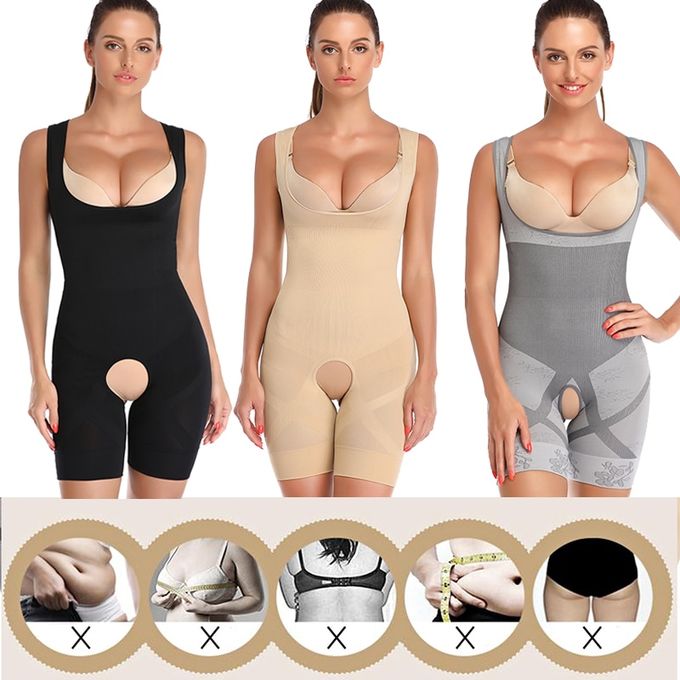 Women Magic Full Body Shaper Thigh Slimmer Slimming Bodysuit Open