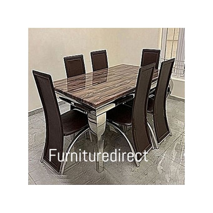 Generic Marble Bronixx Dining Set + 6 Sitting Dinning Chairs | Jumia.com.ng