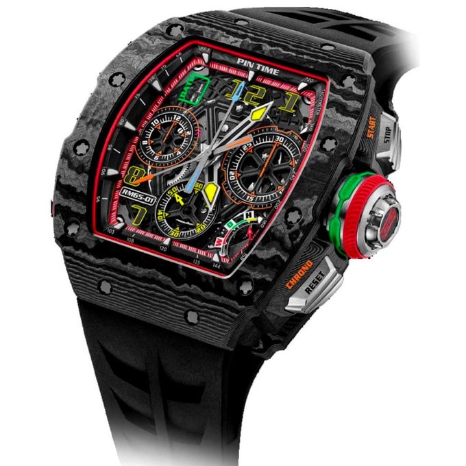 Rugged Mechanical Black Rubber Strap 