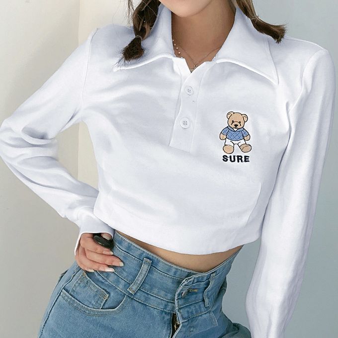 Polo crop top discount femme
