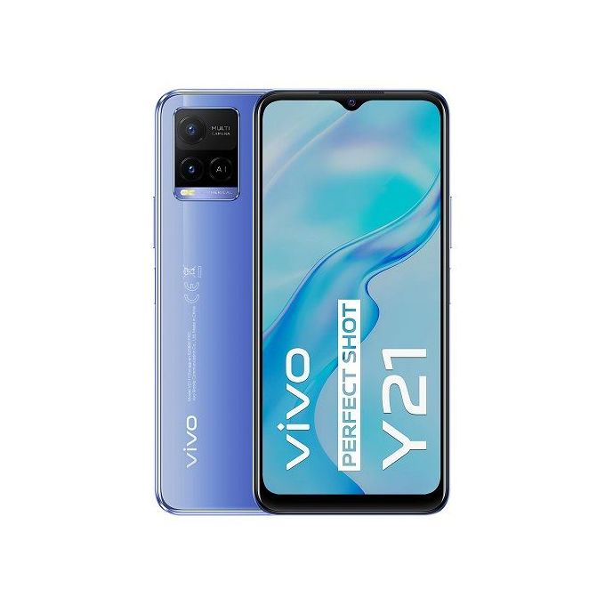 product_image_name-Vivo-Y21, 6.51-Inch, 4GB RAM 64GB ROM Android 11 (13MP + 2MP) + 8MP Dual SIM - Metallic Blue-1