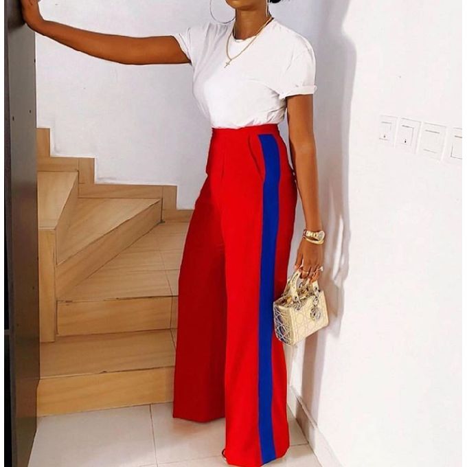 product_image_name-Fashion-Red And Blue Fabulous Palazzo Pant-1