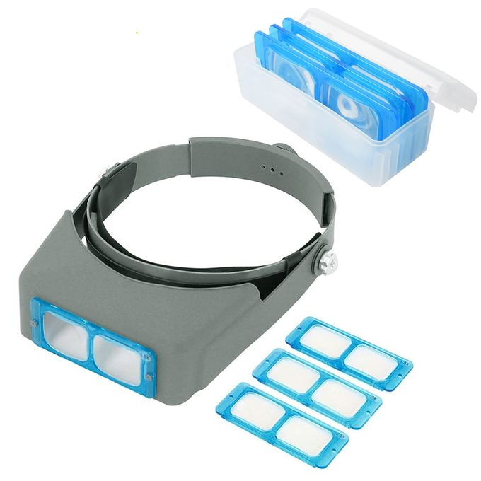 Headband Magnifier Multi-functional Removable LED light Magnifier  Magnifying Glass 1.2x 1.8x 2.5x 3.5x Magnifier Repair Tool