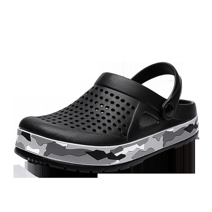 Fashion Men's Beach Shoes Outdoor EVA Hole Sandals-Black | Jumia Nigeria