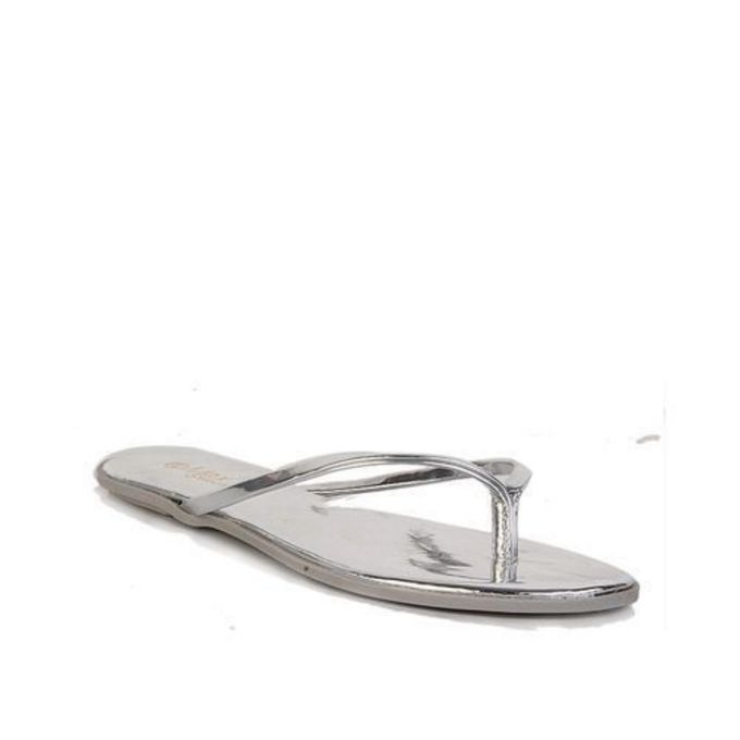 silver flat slippers