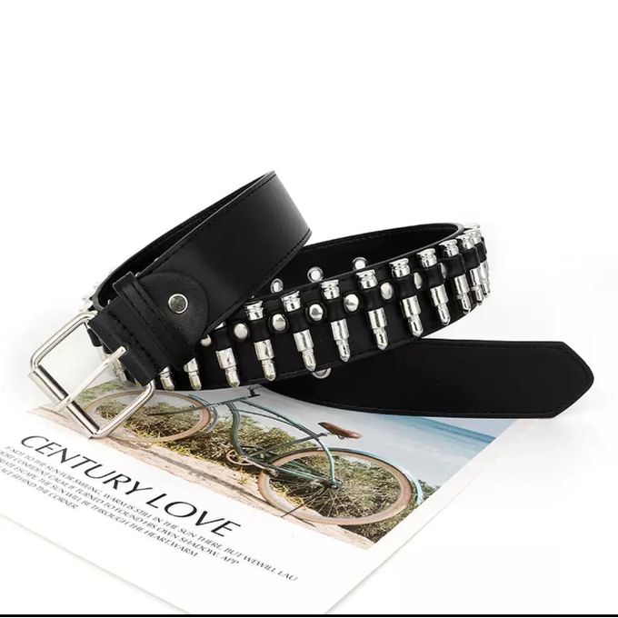 Fashion Y2K Unisex Bullet Punk Studded Leather Belt –
