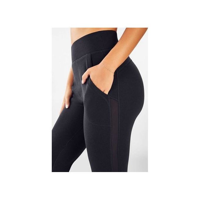 Fashion Plain Stretchy Thick Leggings Black