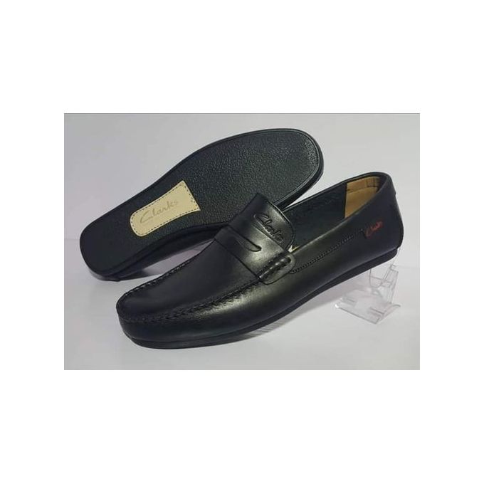 clarks black loafers mens